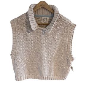 Free People NWT Sweater Vest crochet size XL chunky